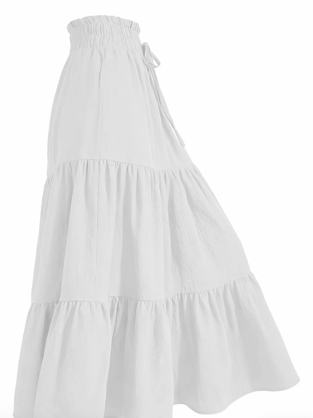 White Tiered Maxi Skirt - Women's Flowing Summer Skirt